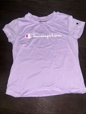 Champion Lavender Logo Tee with White Script